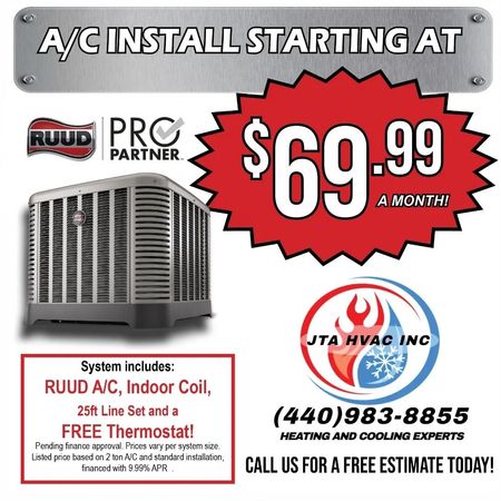 A/C install starting at $69.99 a month!