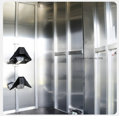 A picture of a room with a stainless steel wall