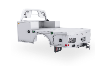 A white truck bed is shown on a white background.