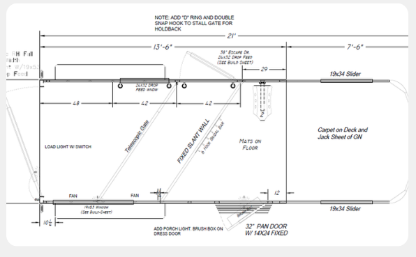 A black and white drawing of a building with measurements