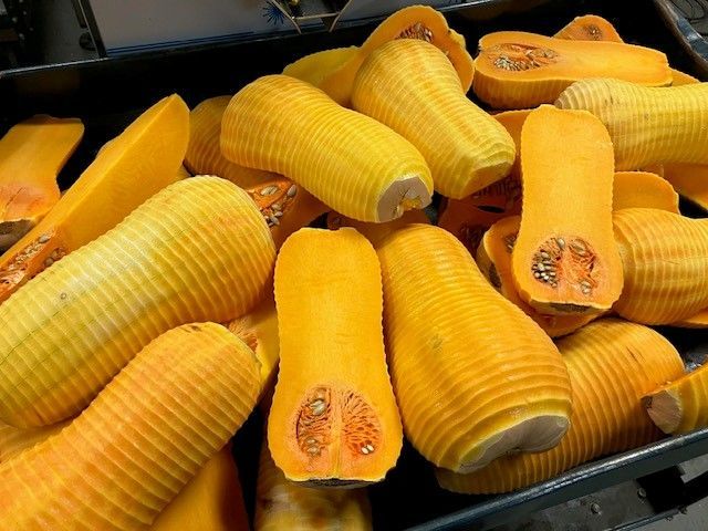 Peeled and Split Butternut Squash