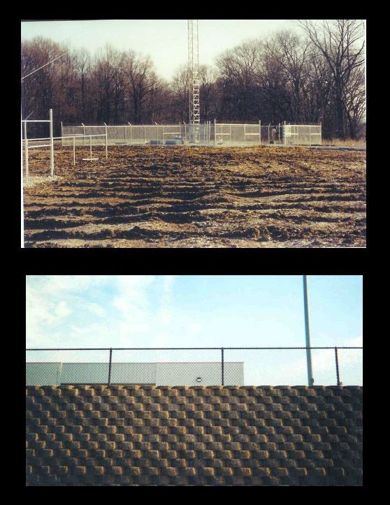 A picture of a field and a picture of a fence.