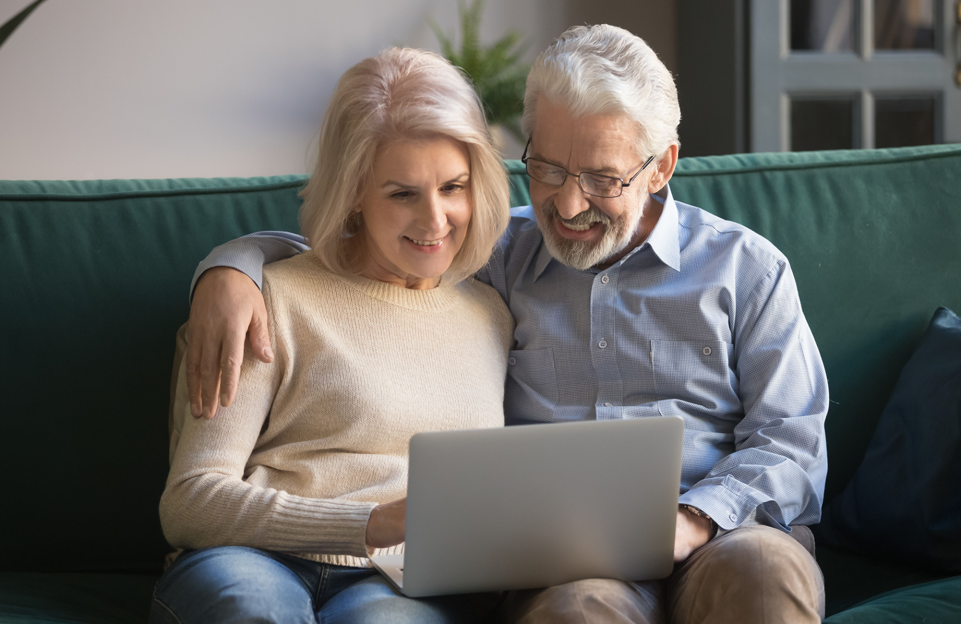 Two couple checking plans on the net