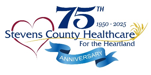 75th Anniversary of Stevens County Healthcare logo