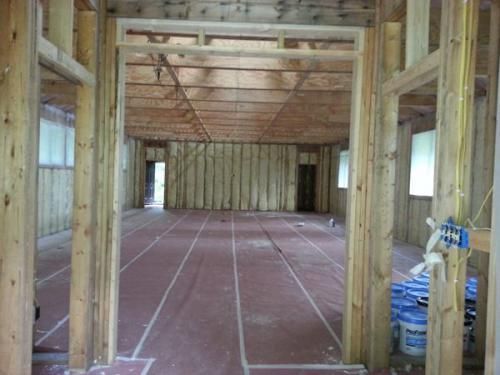 The inside of a house that is being built