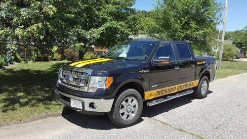 A black pickup truck is parked on the side of the road.