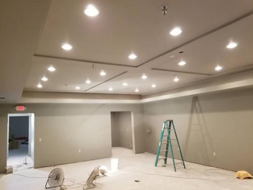 There is a ladder in the middle of the room.