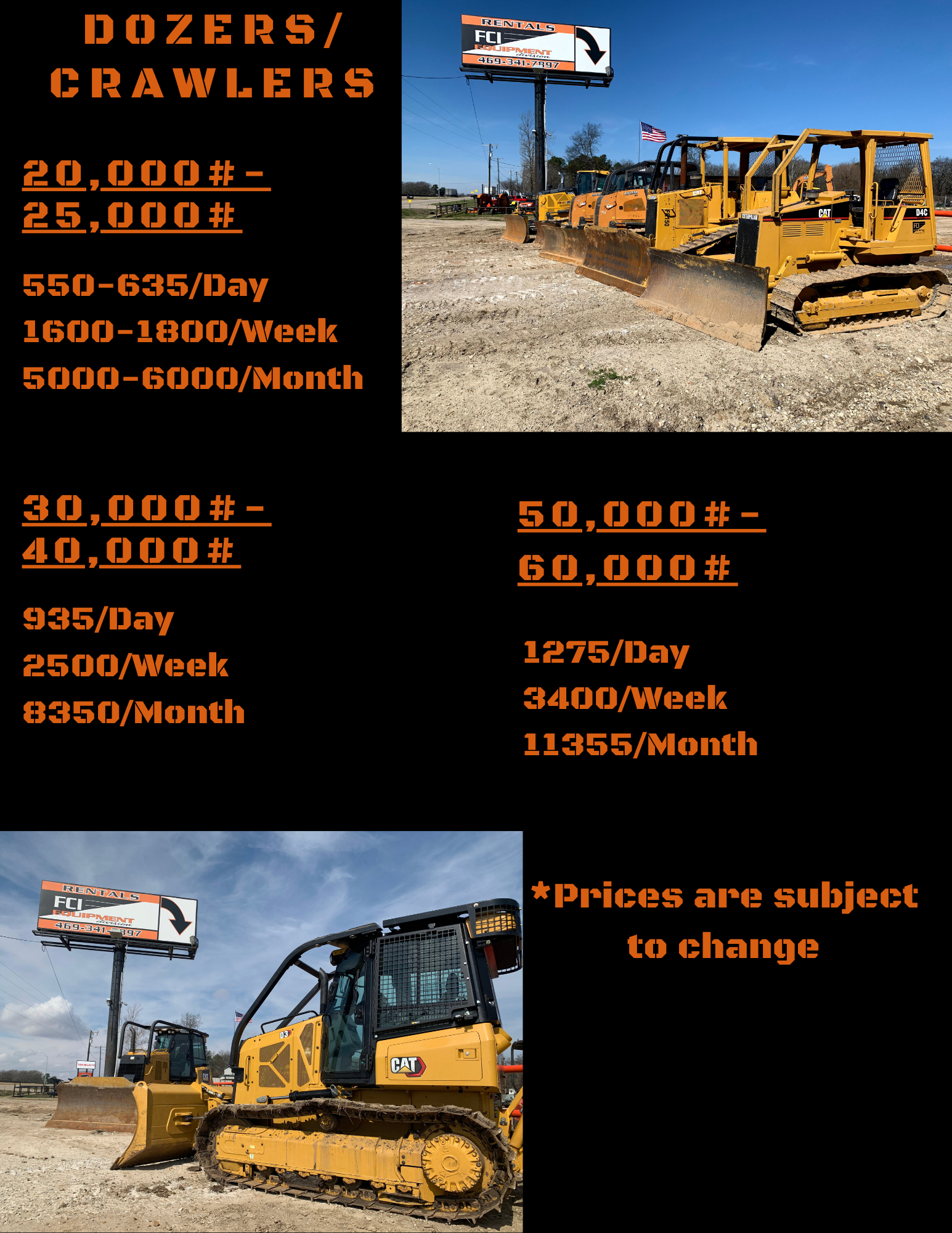 Dozers and Crawlers Pricing