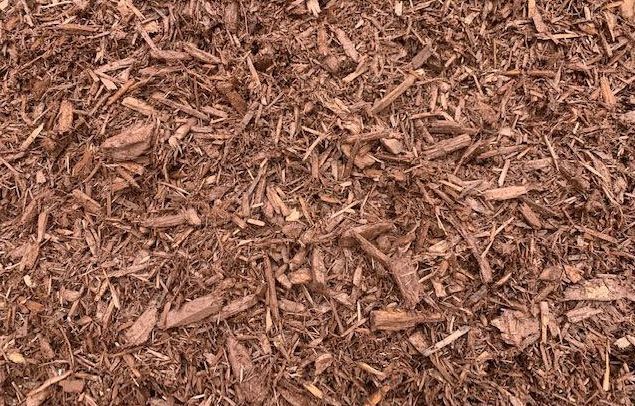 Premium chocolate dyed hardwood mulch