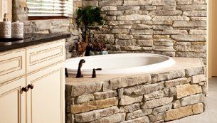 Bathtub made with ProVia Veneer Stone