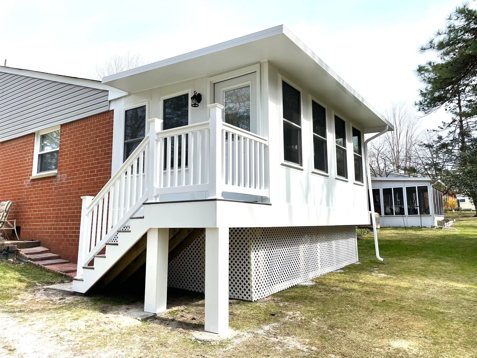 Sunroom with stairs