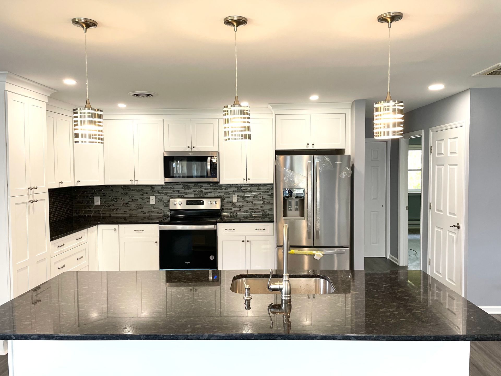 Three kitchen lights