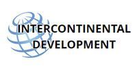 Logo for Intercontinental Development, featuring a globe graphic and the organization's name in black text.