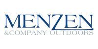 Logo for Menzen & Company Outdoors in blue text with