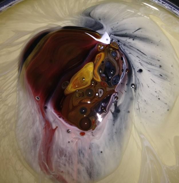 A close up of mixed paint