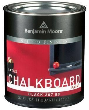 A can of benjamin moore chalkboard paint in black