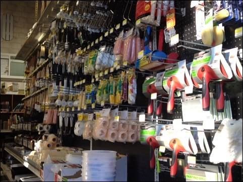 The inside of a hardware store filled with lots of tools