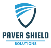 Paver Shield Solutions logo with blue shield icon and bold navy text