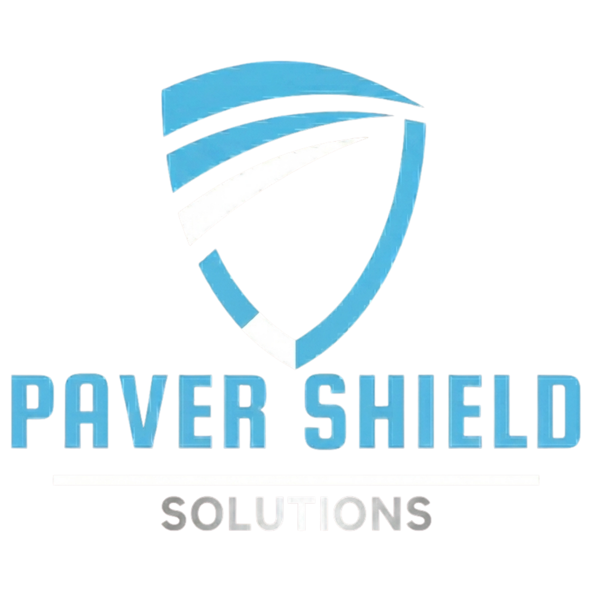 Paver Shield Solutions logo with a blue shield icon and gray text on a white background