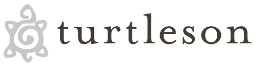 Logo of Turtleson, featuring a gray stylized turtle icon next to the text