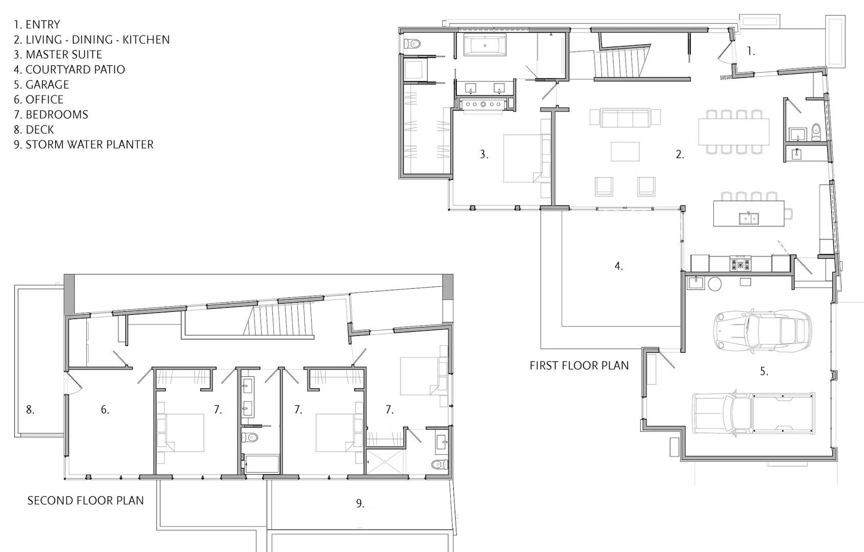 A black and white floor plan of a house.