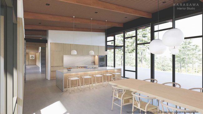 kitchen and dining room in a house.