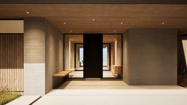 entrance to a modern house.