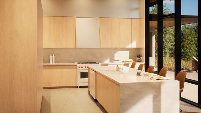 kitchen with wooden cabinets and a large island.
