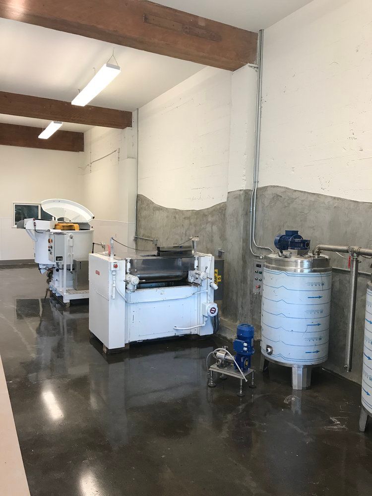 A large room with a lot of machinery in it.