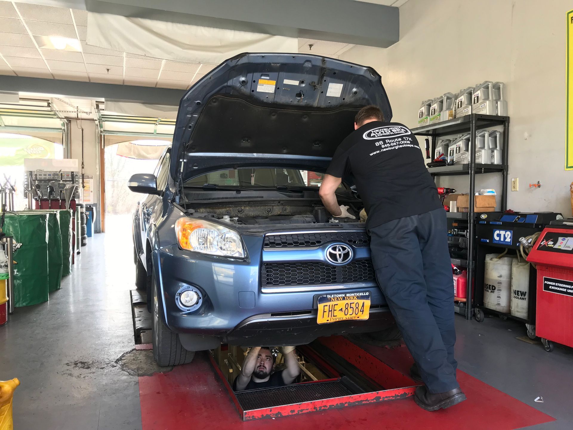 working on oil change