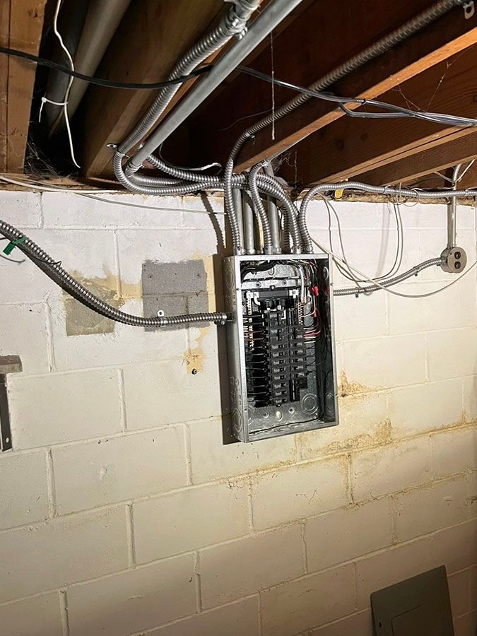 A newly installed electrical panel