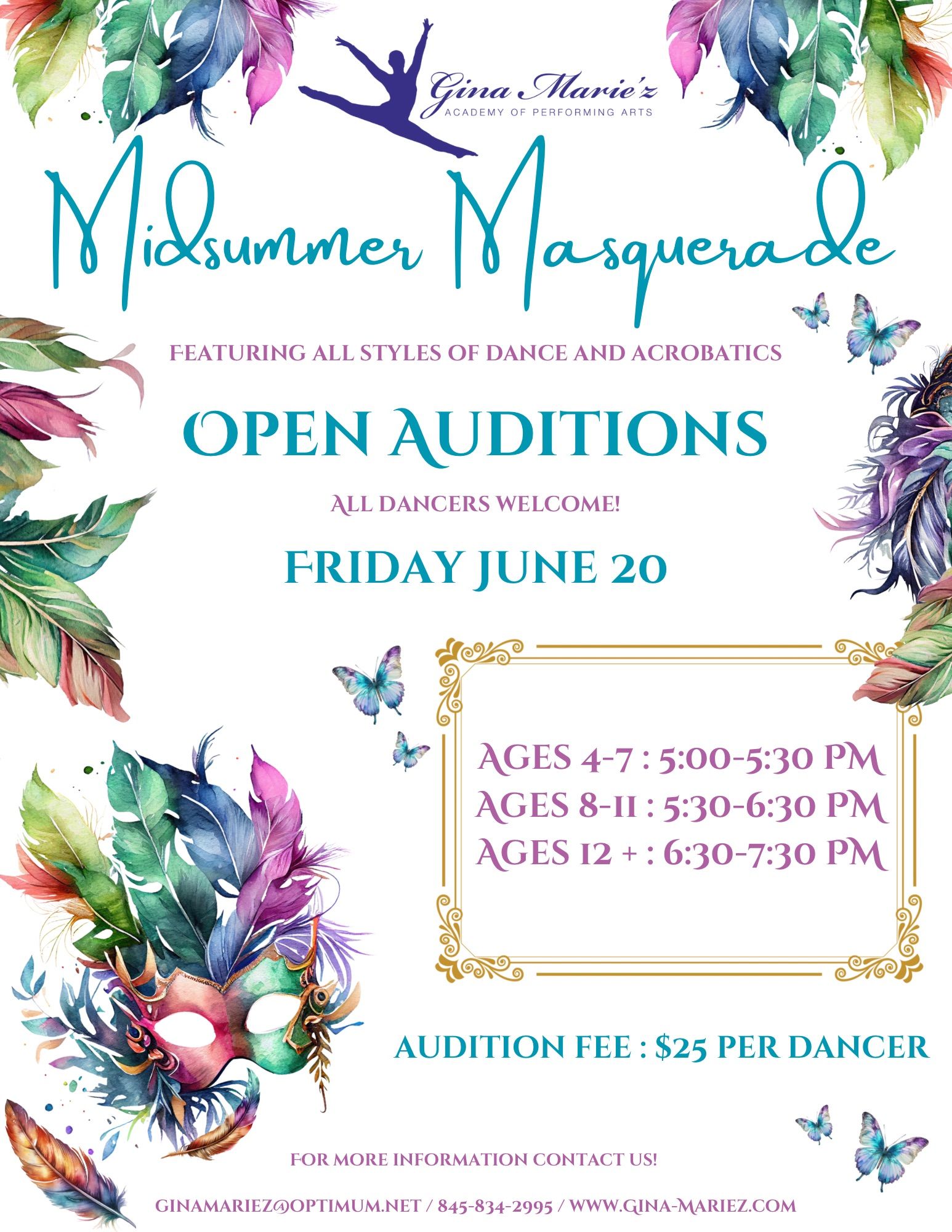 mid-summer dance show, summer performance, auditions