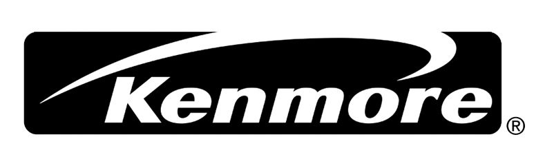 Kenmore logo on black rectangle with a white arch.