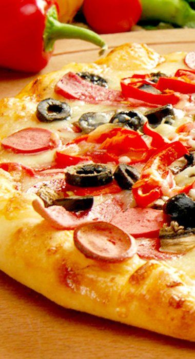 Close up shot of pizza