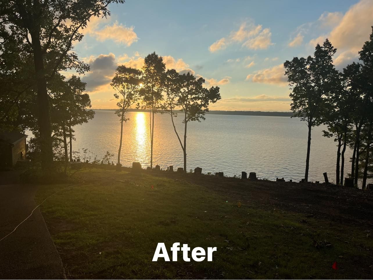 a picture of a lake with the words after below it