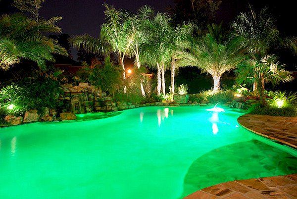 Lagoon with green lighting
