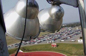 Vehicles and football area