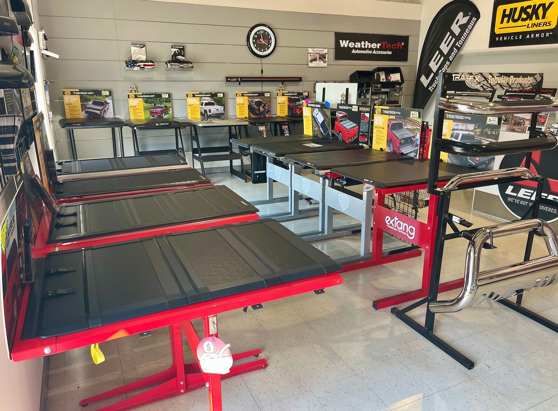 This is picture of our showroom full of displays and brochures for customers.