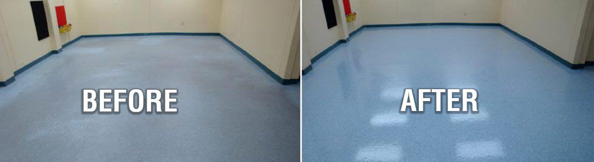 Before and after VCT cleaning and maintenance