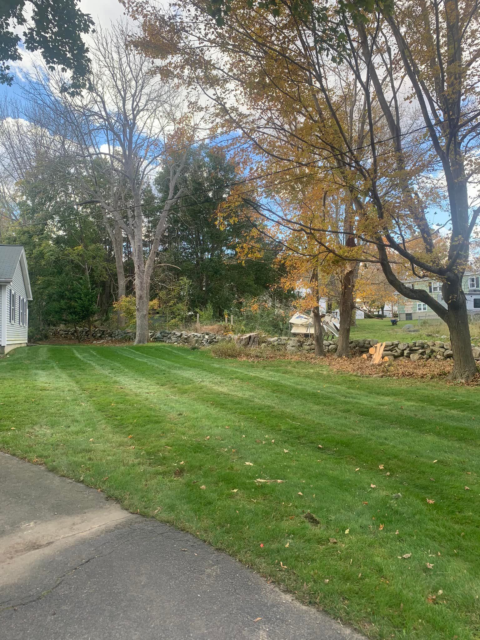 After lawn maintenance