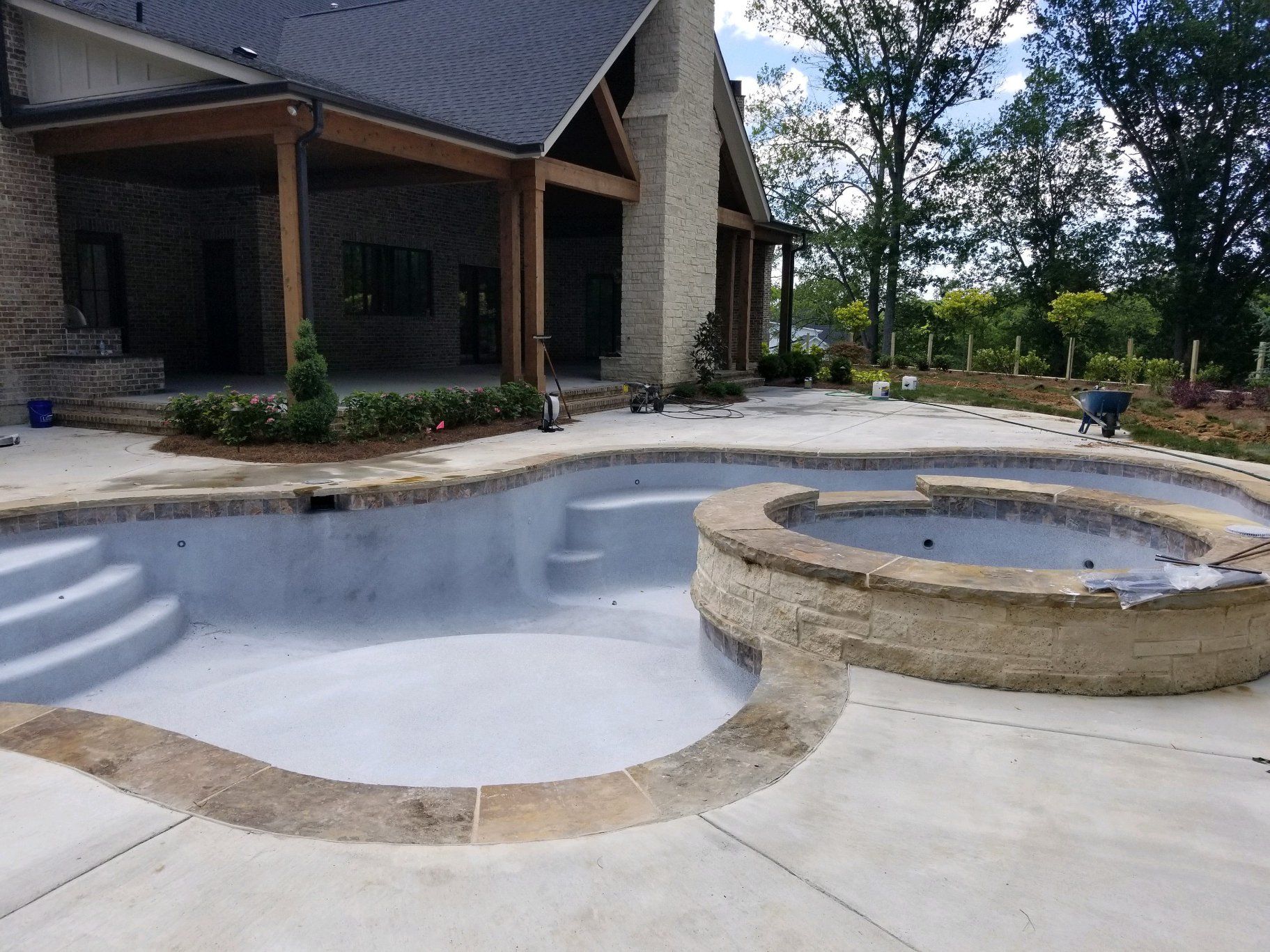 Inground pool in progress