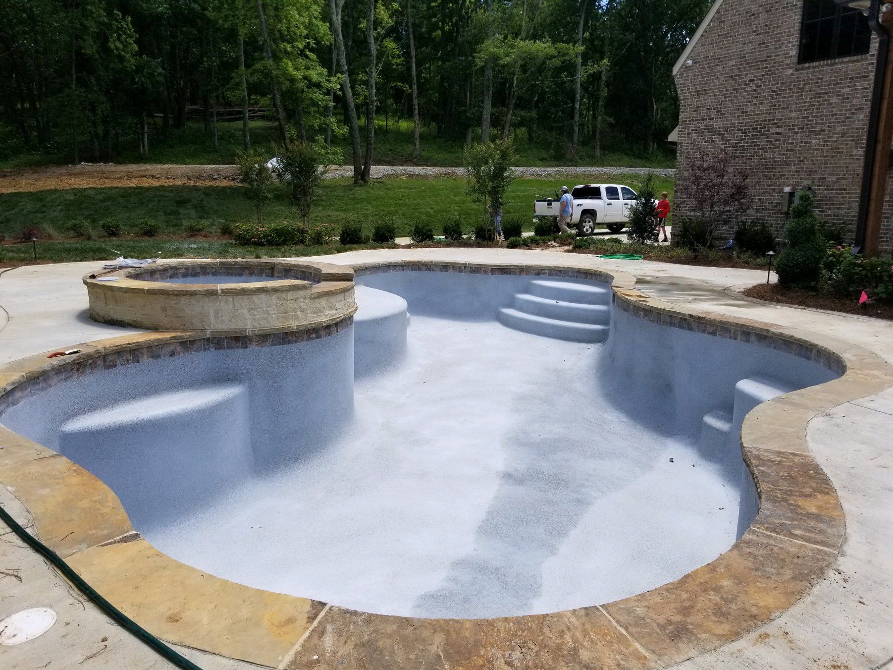 Inground pool in progress work