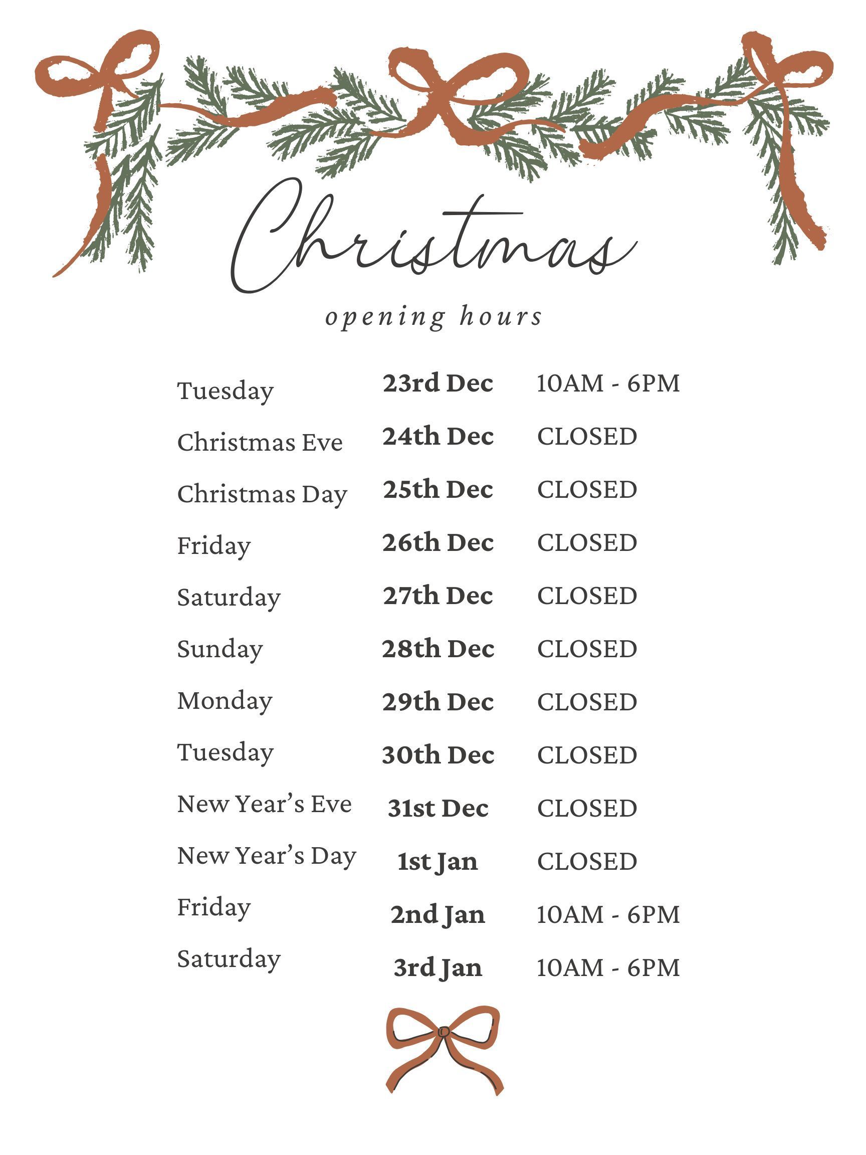 Thanksgiving Salon Hours