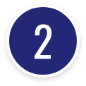 The number 2 is in a blue circle on a white background.
