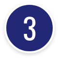 The number three is in a blue circle on a white background.