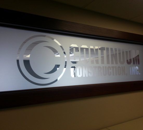 Frosted glass window with 