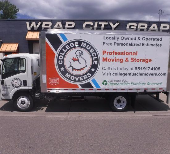 White moving truck with 