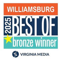 Williamsburg Best of 2025 bronze winner logo with star; orange, blue, and teal.