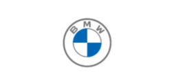 BMW logo with blue and white quartered circle and black lettering