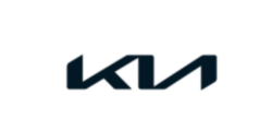 Kia logo in dark blue on a white background